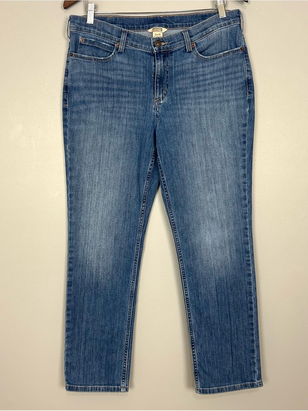 Duluth Daily Denim Slim Leg Jeans Women’s Size 12 Mid Rise Stretch Denim Casual